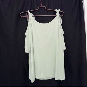 Women's Light Green Off-Shoulder Top